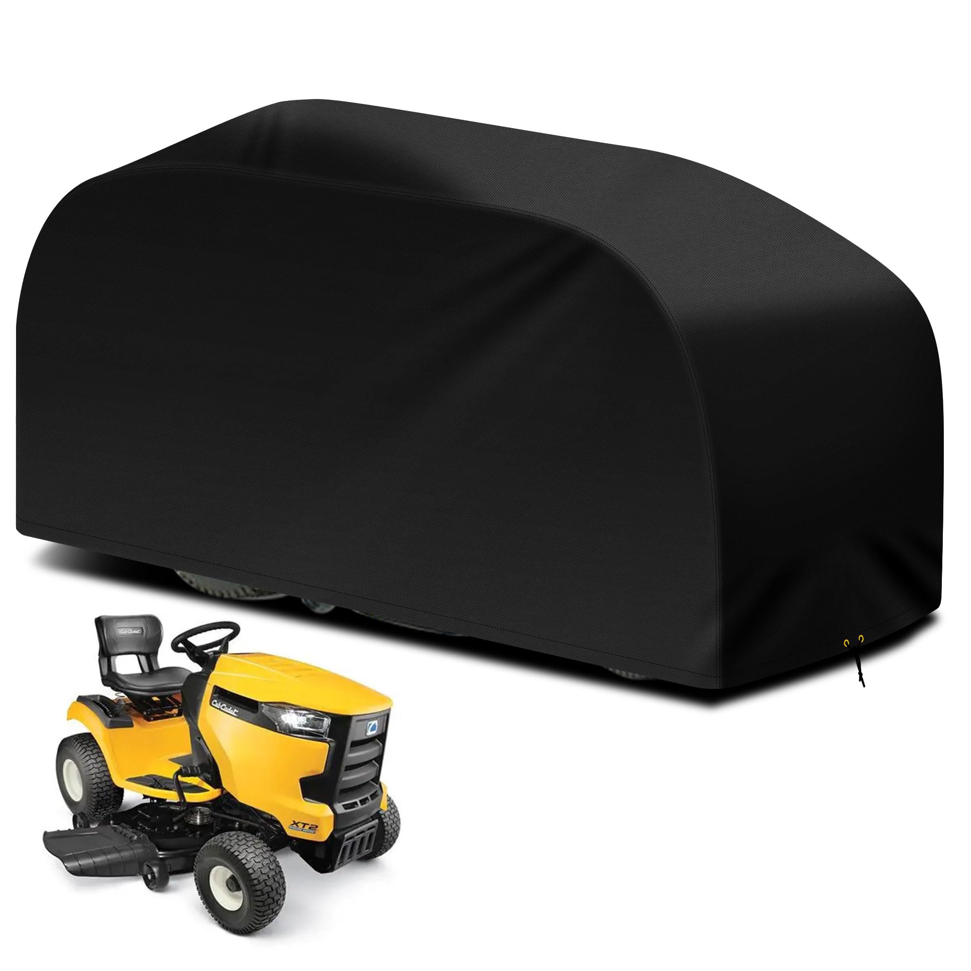 RICHIE Riding Lawn Mower Cover, 183 x 137 x 117cm Outdoor Garden Tractor Cover Waterproof, Heavy Duty 420D Oxford Fabric lawn mower cover with Adjustable Drawstring, Windproof, Anti-UV