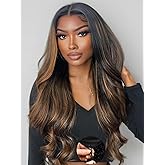 Julia Hair Bye Bye Knots Glueless Wig Highlight Balayage Brown Body Wave 7x5 Pre Cut HD Lace Front Wigs Human Hair Pre Plucked Bleached Knots Pre Everything Ready To Go Ombre Wig 20 Inch
