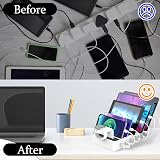 AICKXON 50W 6 Port Multi Device Charging Station Dock White Mixed Cables view 5