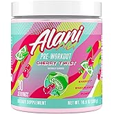 Alani Nu Pre Workout Powder Cherry Twist, Amino Energy Boost, Endurance Supplement, Sugar Free, 200mg Caffeine, L-Theanine, Beta-Alanine, L-Citrulline, 30 Servings