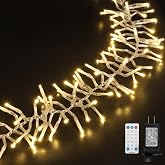 Warm White Christmas Mini Lights，Tree Lights Outdoor Cluster Light，1000 LED Firecrackers String, 16 Modes Timer Remote Waterproof Plug in Twinkle Fairy for Garland Window Party
