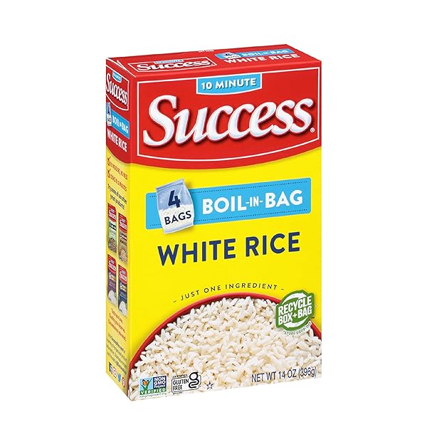 SUCCESS BOIL-IN-BAG RICE, WHITE RICE, QUICK AND EASY RICE MEALS, 14-OUNCE BOX