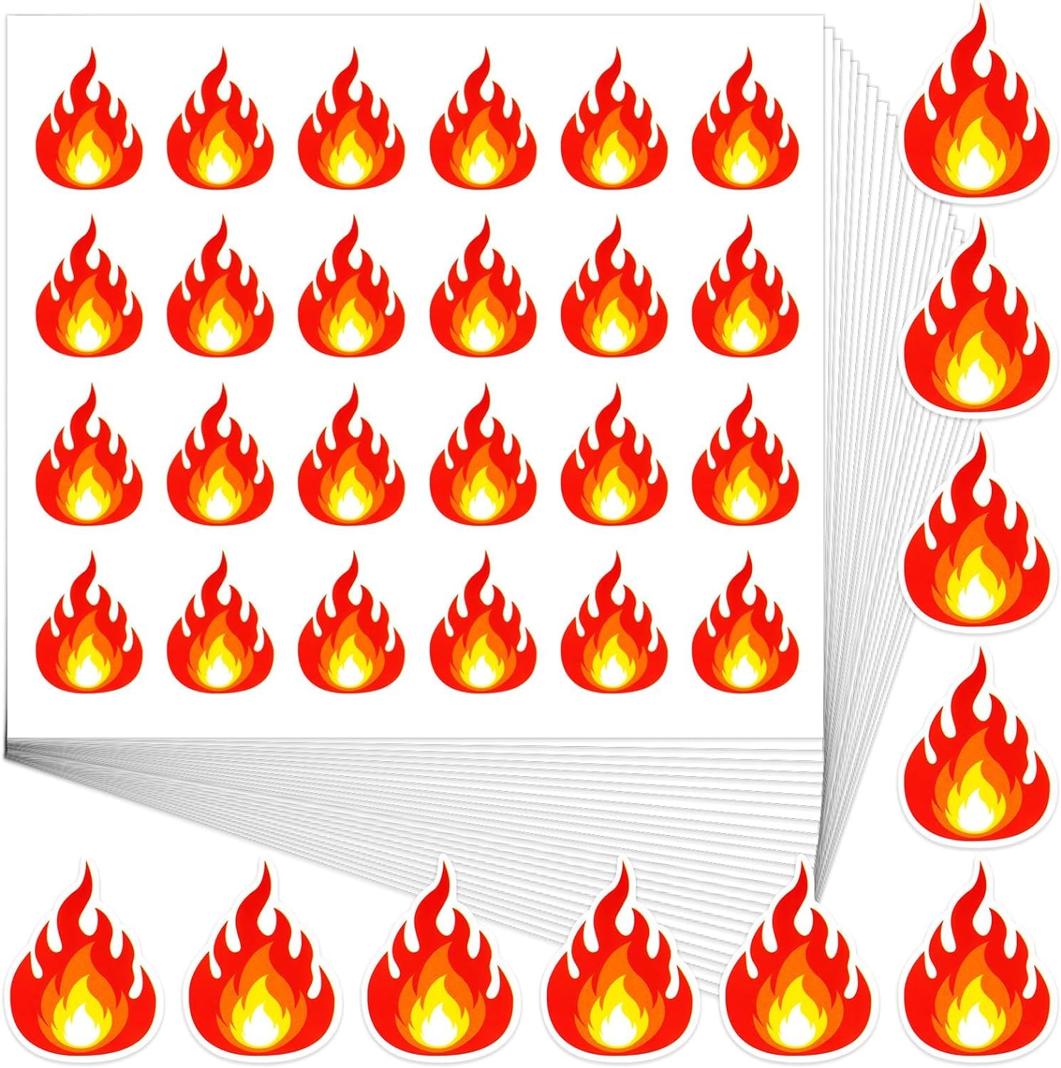600Pcs Flame Stickers, Cute Flame Decals, Premium Waterproof Flames Tags, Personalized Decoration for Laptops, Water Glasses, Skateboard Graffiti Stickers