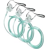 DWCHECK 3 Pack Pediatric Oxygen Mask for Face with 7 Ft Tube, Kid Oxygen Mask with Adjustable Elastic Strap,DEHP Free and Latex Free Material - Pediatric Standard S,Green