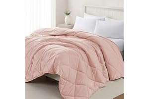 Homelike Moment Comforters Queen Size - Pink Down Alternative Duvet Insert Bed Comforter Queen, Lightweight Soft Quilted Bedding Comforter for All Season with Corner Tabs