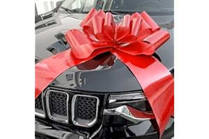 I FRMMY Large Red Car Bow Ribbon 23 Inchs- Decoration Wrap for Birthday, Wedding, and Giant Presents- Come with Two Suction Cup (Red)