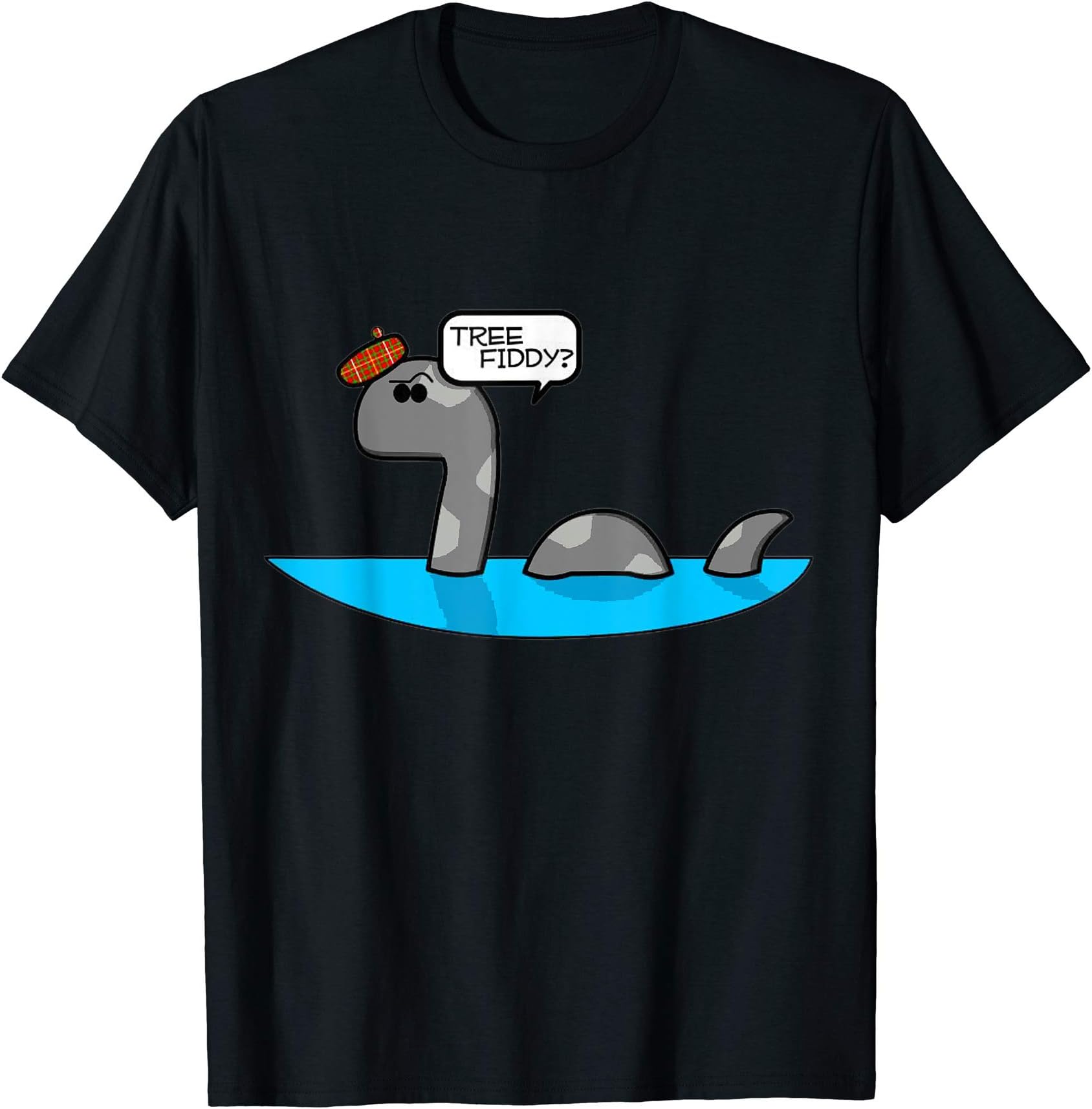 Tree Fiddy T-Shirt Funny Loch Ness Monster Nessie Tee 3.50 T-Shirt