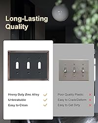TREEWELL 2-Pack Triple Toggle Light Switch Cover