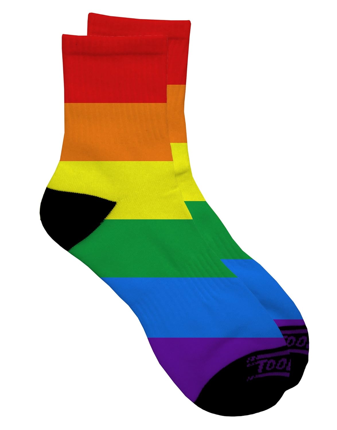 TooLoud Rainbow Horizontal Gay Pride Flag Adult Short Socks Select Your Size All Over Print