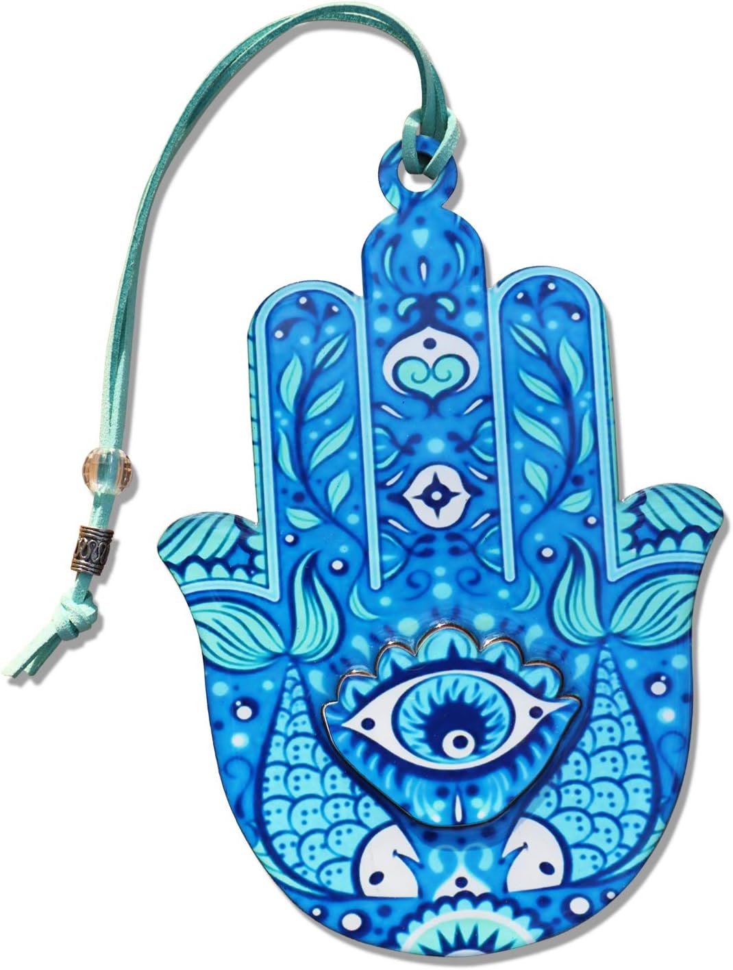 Hamsa Wall Decor | Hand of Fatima Hanging Priestly Blessing Evil Eye Protection for Home & Gift (6.5