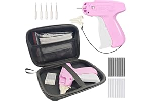 Mini Stitch Gun for Clothes - Quick Clothing Fixer - Handheld Fine Stitch Gun - Micro Tagging Gun Kit Includes 1000 Black Fas