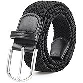 AWAYTR Elastic Braided Belt for Women - Unisex Stretch Woven Fabric Belt for Jeans