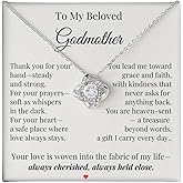 IPINK-To My Godmother Necklace Gift from Godchild – Elegant Pendant with Heartfelt Message Card – Always Cherished, Always Held Close – Birthday, Baptism, Mother’s Day Jewelry