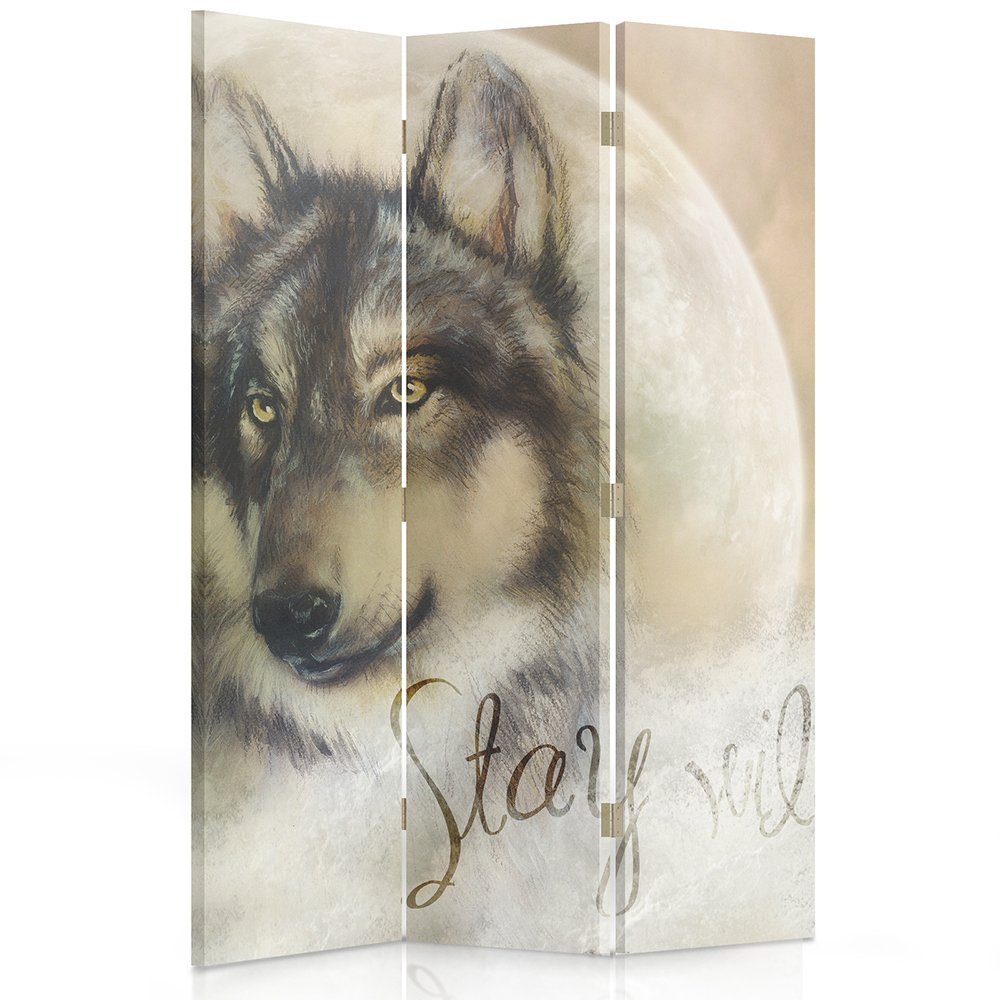 Leinwand Wandschirme Raumteiler Paravent einseitig Wolf Feeby Frames