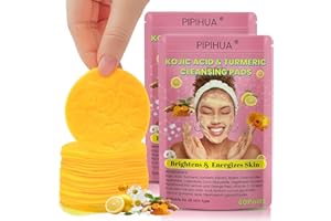 Turmeric Kojic Acid Cleansing Pads: Turmeric Cleansing Pads for Dark Spots and Exfoliating Face Scrub Pad for Deep Cleansing 