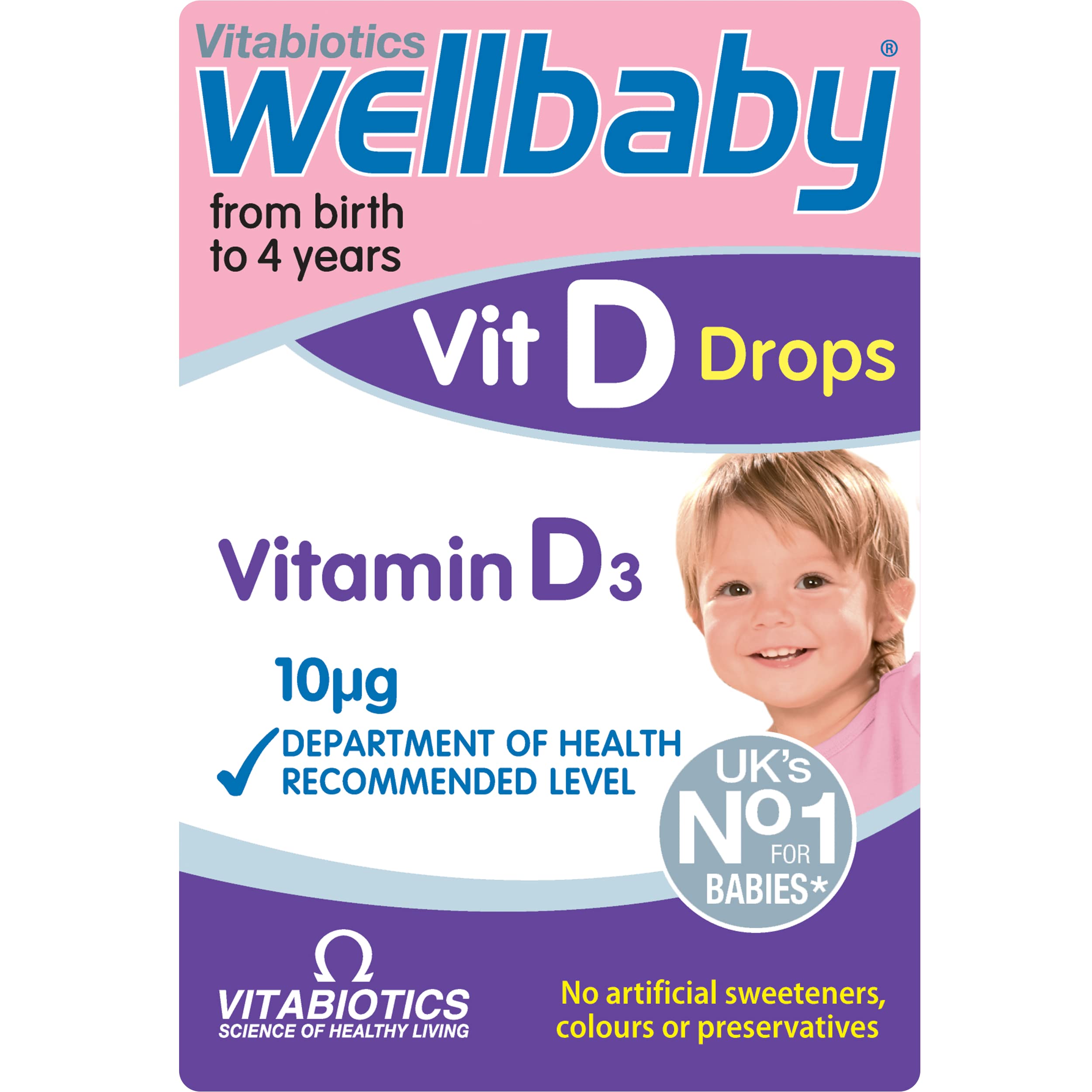Wellbaby Vitamin D Drops for Babies from Birth to 4 Years - from The UK’s No.1 Baby Supplement Brand