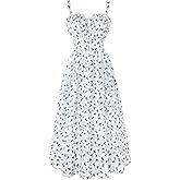 Scarlet Darkness Summer Dresses for Women 2026 Floral Corset Dress Long Milkmaid Dress with Pocket