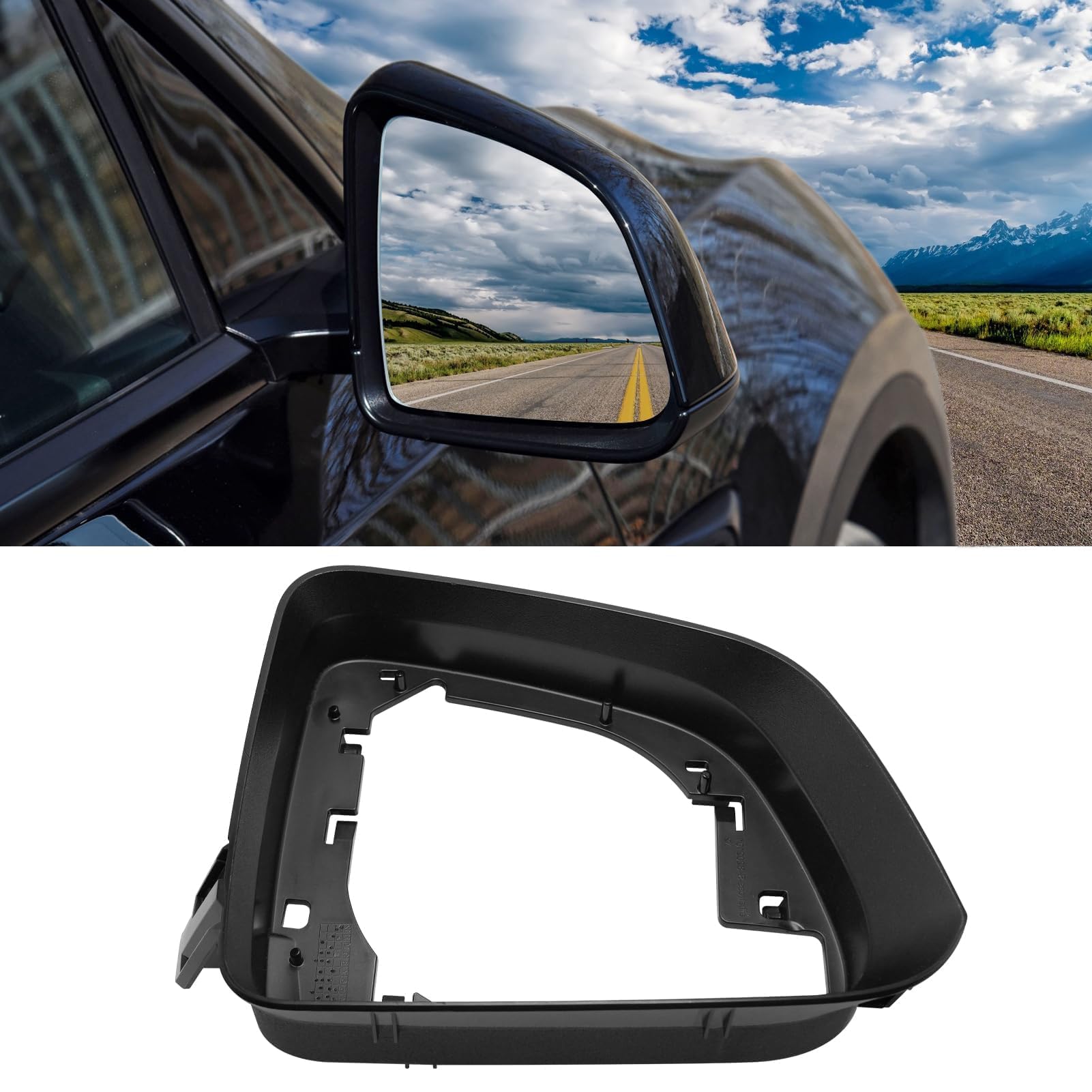 Photo 1 of Jaronx Compatible with Tesla Model Y Side Mirror Cover Housing 2018-2024, Right Passenger Side Door Wing Rearview Mirror Frame Cover Compatible with Tesla Model Y Accessories