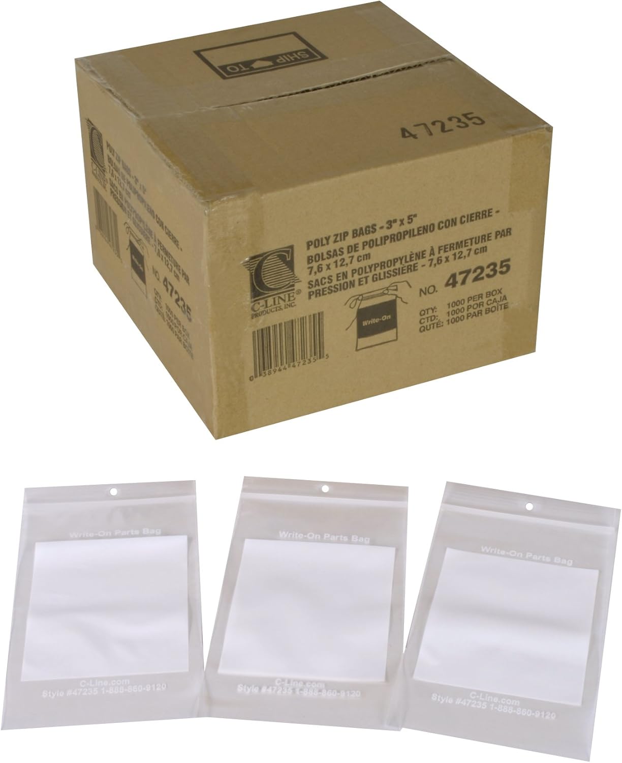 100 Zip Lock Bags With WriteOn Block 4 X 6 Heavy Duty Poly Bags