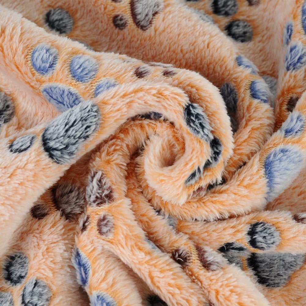 iNNEXT 2 Pack Puppy Blanket for Pet Cushion Small Dog Cat Bed Soft Warm Sleep Mat, Pet Dog Cat Puppy Kitten Soft Blanket Doggy Warm Bed Mat Paw Print: Home & Kitchen