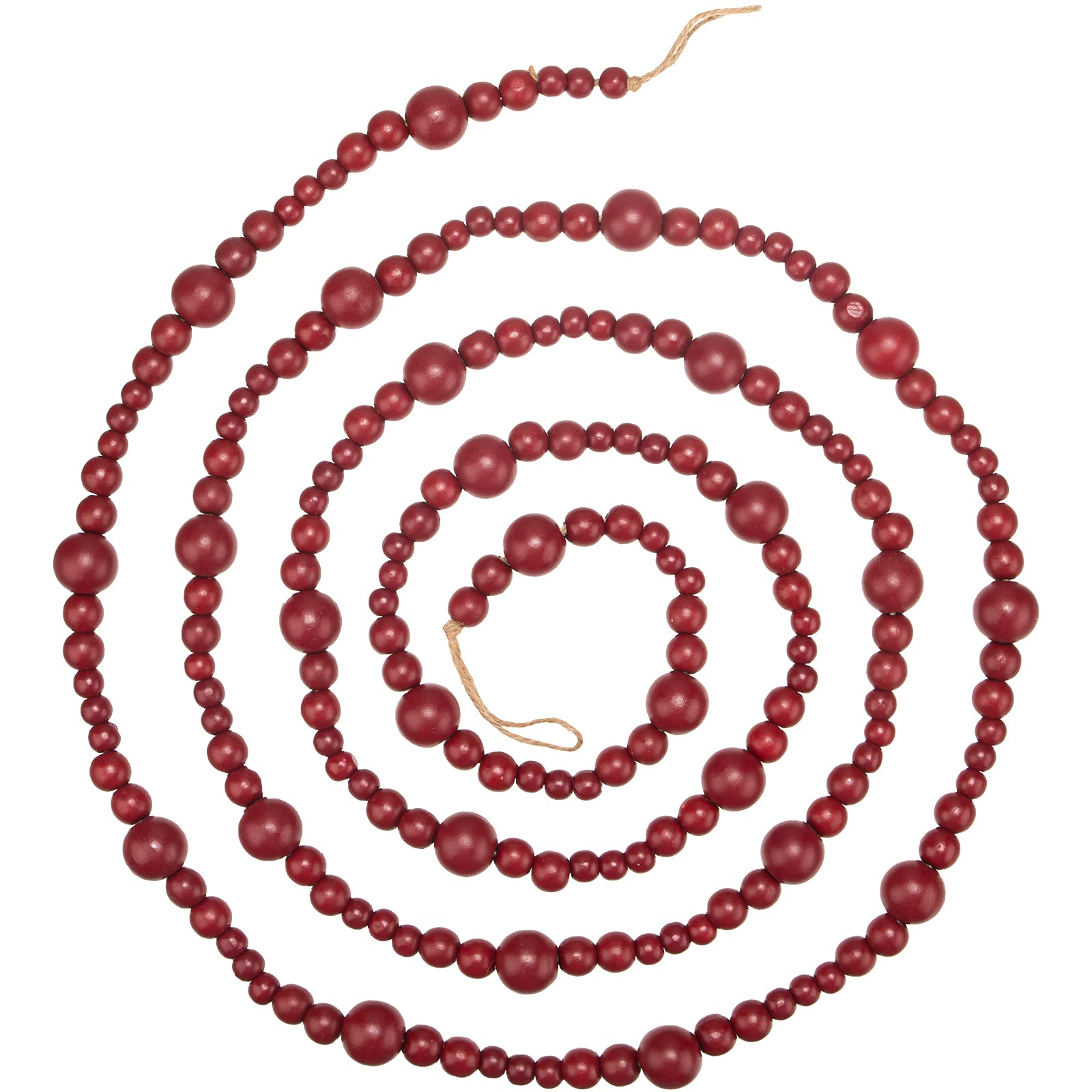 Wooden Beaded Garland Rustic Farmhouse Bead Wall Hanging Decor Country Natural Holiday Tree Garland Decorative Wall Hanging Prayer Beads for Independence Day Home Decor (Red, 1)