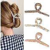 Big Butterfly Hair Accessories - 4.7" Acetate & Metal Clips for Women's Long, Thick Hair - 3 Pcs