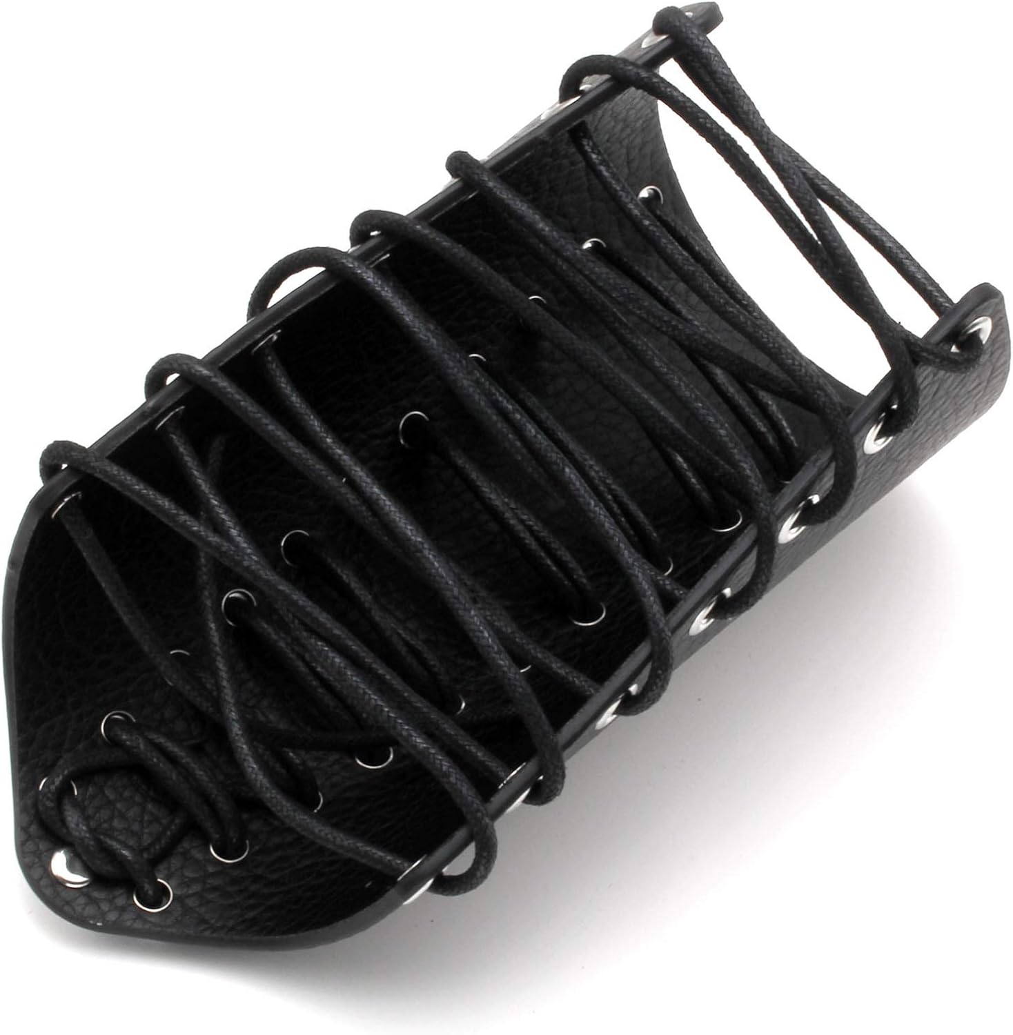 MILAKOO Punk Goth Leather Bracer Gauntlet Medieval Viking Wristband Knight Arm Gauntlet Adjustable, Black - Image 3