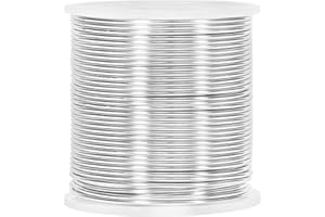 GINOYA Aluminum Wire, 16 Gauge 164 Feet Bendable Metal Wire with Spool for Craft Jewelry Making (Silver)