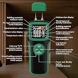 Wood Moisture Meters, Pin & Pinless 2 In 1 Moisture