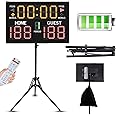 LUCKY TIME Electronic Basketball Scoreboard with Buzzer, Digital Scoreboard with Remote,Portable Score Keeper Battery Powered High-Bright Score Board for Sports Games