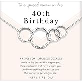 HOPE LOVE SHINE Birthday Necklace – Fashion Jewelry 16+2", 14K Gold Plated Sterling Silver with 3 Interlocking Rings, Hypoallergenic and Comfortable – A Thoughtful Choice for Birthday for Women