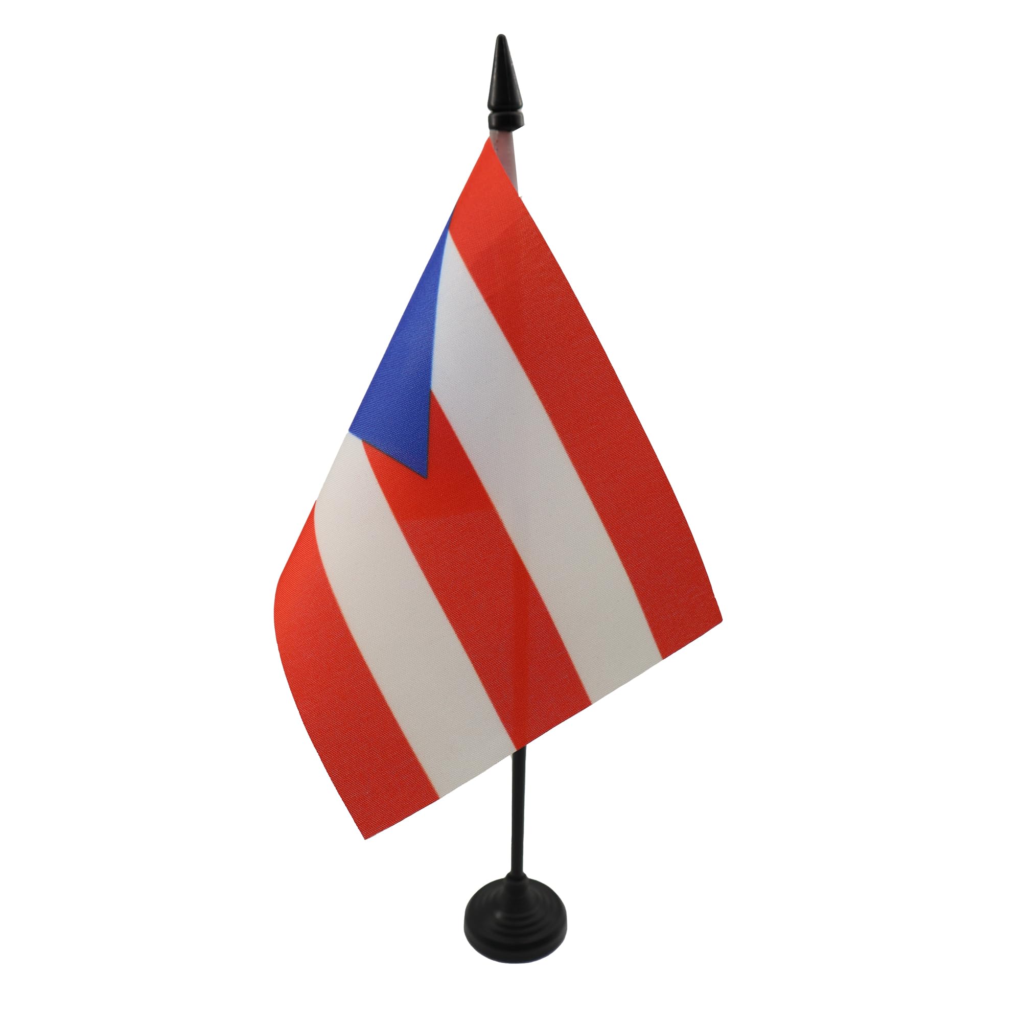 AZ FLAG - Puerto Rico Table Flag 4'' x 6'' - Puerto Rican Office Mini Banner 100% Polyester 15 x 10 cm - Mini Desk Flag with 10'' Pole and Black Plastic Base — image 1