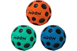 Waboba The Original Moon Ball 3 Pack - Super Bouncy Wall Balls for Kids and Teens - Outdoor Sports Toy Gift - Orange, Teal, & Cobalt