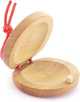 Tiger CAS14-NT Wooden Castanets Finger Clackers Four Shells view 2
