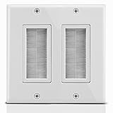 Fosmon 2-Gang Wall Plate, Brush Style Opening