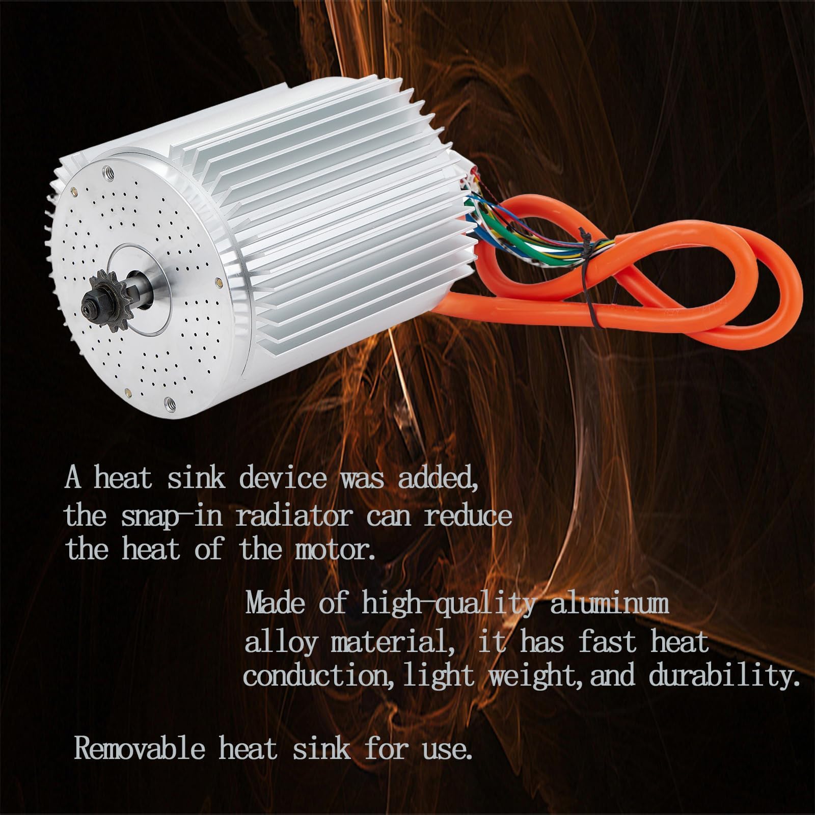 Electric DC Motor 72V 3000W Motor Kit with 48V-72V Brushless Controller and Half Twist Throttle for Go-Carts Programmable Brushless Controller with Temperature Sensing Function (72V 3000W)