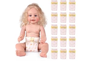 BABESIDE 15 Pcs Reborn Baby Doll Accessories Diapers Set for 17-24 Inch Dolls – Realistic Baby Doll Underwear with Cute Animal Pattern for Newborn & Reborn Dolls