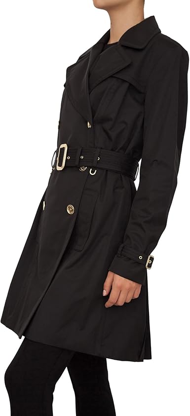 michael kors black coat with belt