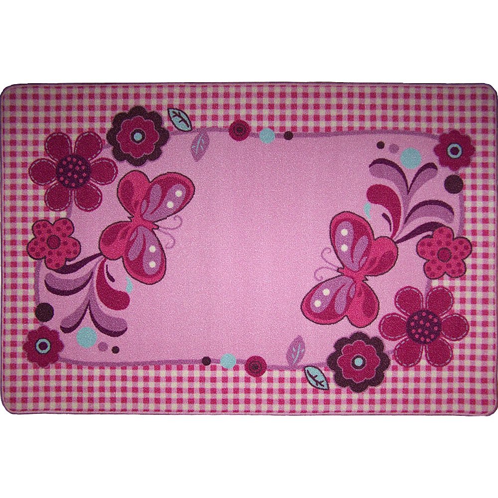 Pink rug butterfly design 100x150cm, real bedroom rug Amazon.co.uk