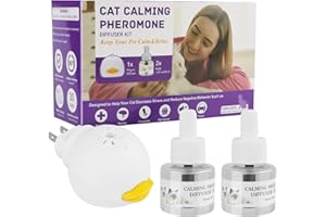 BEVECK Cat Calming Diffuser 60 Day Starter-Kit Cat Calming Diffuser Effectively Relieve Anxiety Stress Reduce Fighting and Scratching Calm Relaxing 48ml /Bottle Fits All Cats