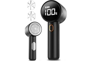 Fabric Shaver Lint Remover, Electric Lint Shaver USB Rechargeable, Sweater Defuzzer to Remove Pilling, 3-Speed with LED Displ