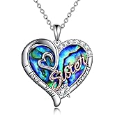 POTOPYY Gifts for Sister 925 Sterling Silver Birthstone Pendant I Love You Forever Sister Birthday Gifts, Personalized Sisters Jewelry for Women