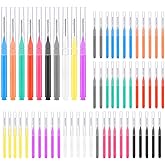 lanjue 100 Pcs Interdental Brushes, 6 Sizes Braces Flossers for Cleaner | Braces Brush Soft Dental Brushes Toothpicks Dental Floss Picks Dental for Braces Oral Cleaning(10 Colors)