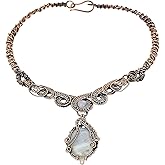 Tanay Gems and Jewels Rainbow Moonstone Necklace, Copper Wire Wrapped, Natural Gemstone, Handmade Elegant Jewelry, Unique Gift for Her, Copper Wire Jewelry