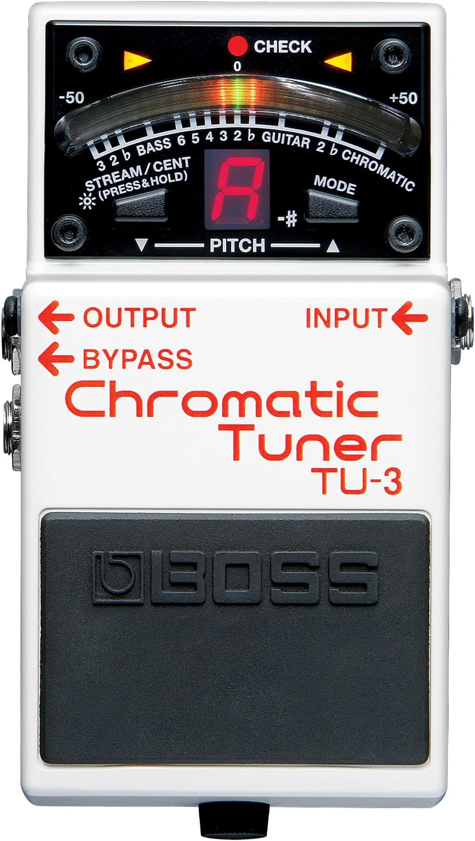 BOSS TU-3 Chromatic Stompbox Tuner Pedal with 21-Segment LED Meter