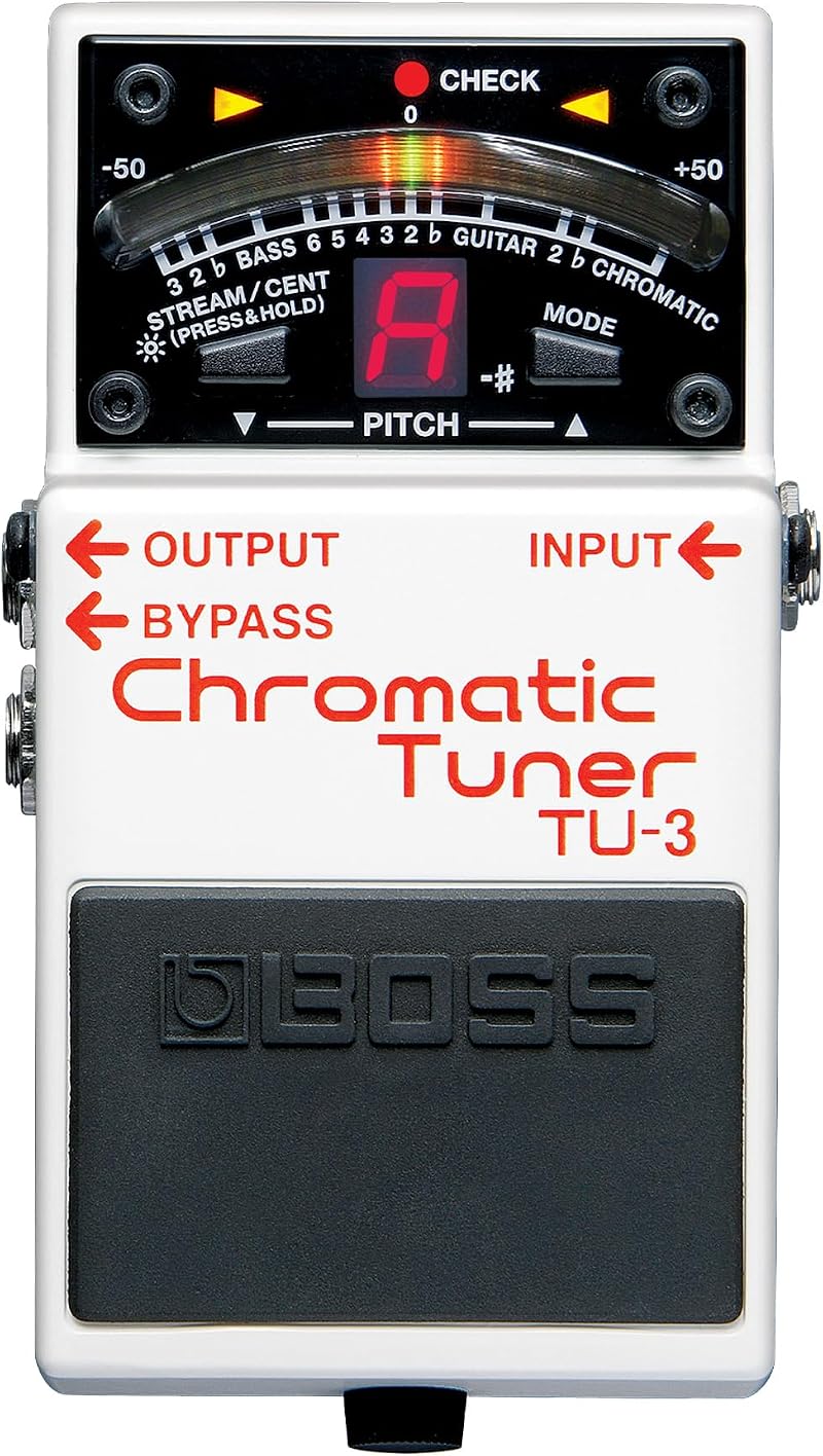 BOSS TU-3 Chromatic Stompbox Tuner Pedal with 21-Segment LED Meter