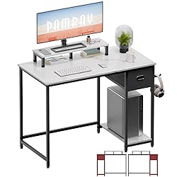 Pamray 39 Inch Computer Desk with Monitor Stand