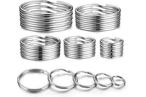 YHYZ Split Key ring Assorted, 5 Sizes (1/2 inch, 3/4 inch,1 inch, 1.25 inch, 1.38 inch), for Dog Pet Collar DIY Tag Jewelry