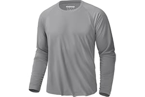 KEFITEVD Men's UV Sun Protection UPF 50+ Shirts Long Sleeve Rash Guard Workout Quick Dry Shirt for Hiking Fishing Swimming