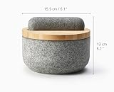Joseph Joseph Dash Pestle and Mortar Natural Granite Bamboo Lid Spice Grinder view 3